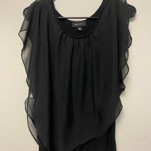 Black Semi-Formal Flowy Tank Top Blouse